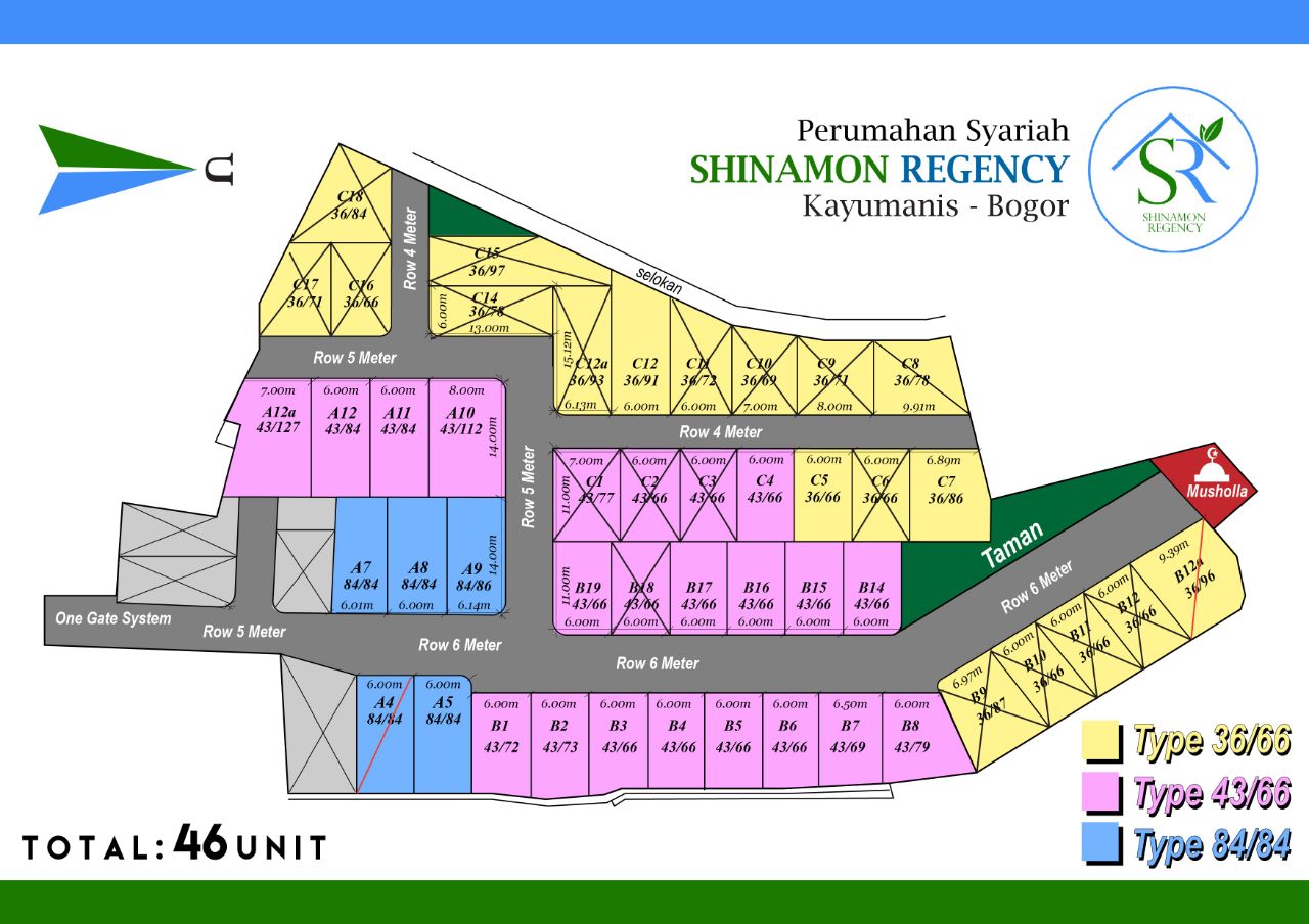 Siteplan Rumah Tanah Sereal, Shinamon Regency Taman Yasmin Bogor