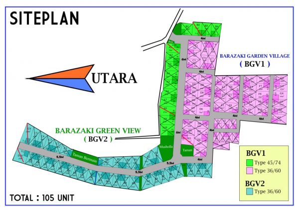 Siteplan Barazaki Garden Village Cilayung Depok
